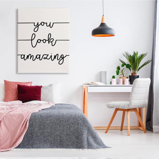 Stupell Industries You Look Amazing Phrase Abstract Line Typography Canvas Wall Art
